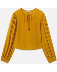 FRAME - The Silk Amulet Blouse - Lyst