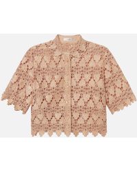 FRAME - The Lace Button Up Shirt - Lyst