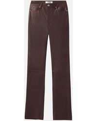 FRAME - The Slim Stacked Leather Pant - Lyst