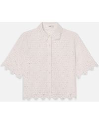 FRAME - The Deco Eyelet Top - Lyst