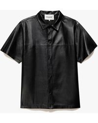 FRAME - Short Sleeve Leather Shirt - Lyst