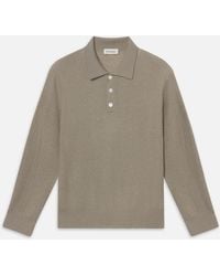 FRAME - Long Sleeve Polo Sweater - Lyst