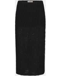 FRAME - The Crochet Midi Skirt - Lyst