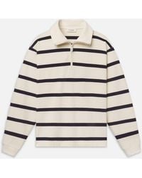 FRAME - Striped Half-zip Sweatshirt - Lyst