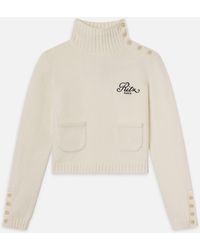 FRAME - Ritz Button Detail Sweater - Lyst