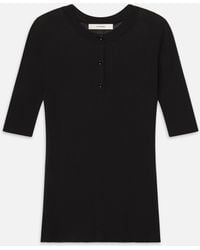 FRAME - The Henley Rib Tee - Lyst