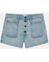 FRAME - Le Bardot Exposed Button Short - Lyst