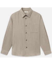 FRAME - Wool Blend Stripe Shirt - Lyst