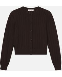 FRAME - The Ladder Pointelle Cardi - Lyst