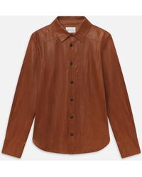 FRAME - The Crinkled Leather Studio Shirt - Lyst