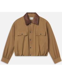 FRAME - The Leather Collar Bubble Jacket - Lyst