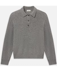 FRAME - Boiled Wool Polo Sweater - Lyst