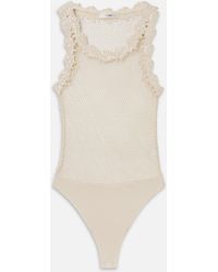 FRAME - The Mesh Glimmer Bodysuit - Lyst