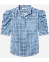 FRAME - The Plaid Gillian Top - Lyst
