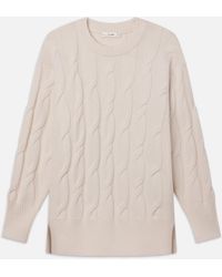 FRAME - Oversized Cable Knit Sweater - Lyst