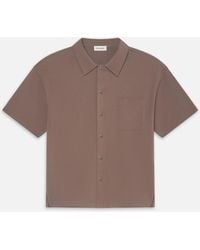 FRAME - Light Pique Button Down Polo - Lyst