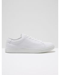 Frank And Oak Park Leather Low-top Sneakers In White