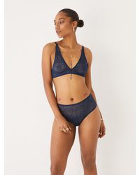 Frank And Oak The Lace High Waisted Panty - Blue
