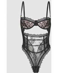 Frederick's of Hollywood - Rosalind Satin & Lace Underwire Teddy - Lyst