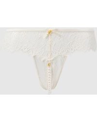 Frederick's of Hollywood - Rosalind Lace & Pearl Crotchless Thong - Lyst