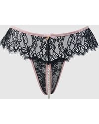 Frederick's of Hollywood - Rosalind Lace & Pearl Crotchless Thong - Lyst