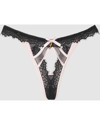 Frederick's of Hollywood - Rosalind Satin & Lace Trim High-Waist Tanga - Lyst