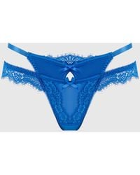 Frederick's of Hollywood - Adelaide Satin & Lace Double Side G-String - Lyst