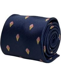Frederick Thomas Ties - Navy Mens Tie With Ice Cream Quirky Design - Lyst