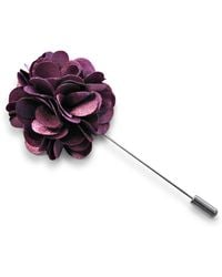 Frederick Thomas Ties Dark Purple Floral Lapel Pin