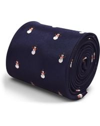 Frederick Thomas Ties - Navy Christmas Tie With Snowman Design - Lyst