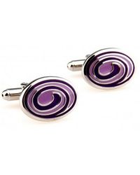 Frederick Thomas Ties Purple Swirl Design Cufflinks