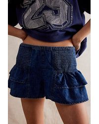 Free People - We The Free Alani Pull-On Chambray Shorts - Lyst