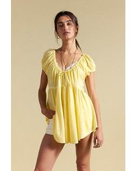 Free People - Bella Babydoll Top - Lyst