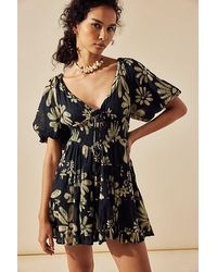 Free People - Perfect Day Printed Dress At In Black Combo, Size: Small - Lyst