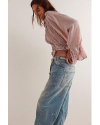 Free People - We The Free Moxie Pull-on Barrel Jeans - Lyst