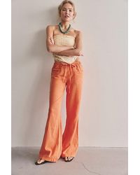 Free People - Break The Ice Linen Slouch Flare Pants - Lyst