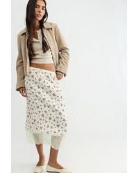 Free People - Piper Crinkle Column Midi Skirt - Lyst