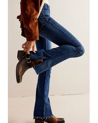 Free People - Level Up Slit Slim Flare Jeans At Free People In Night Sky, Size: 25 - Lyst