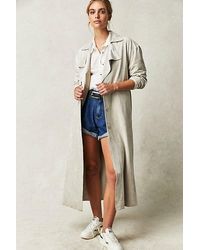 Blank NYC - Vegan Suede Trench Jacket At Free People In Iced Chai, Size: Medium - Lyst