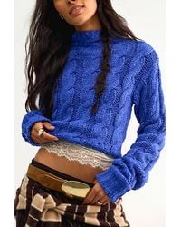 Free People - Simone Cable Knit Pullover - Lyst