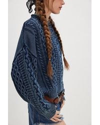 Denimist - Oversized Aran Cable Knit Sweater - Lyst