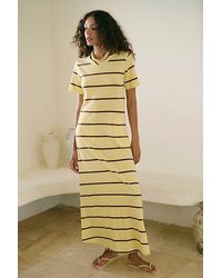 free-est - Sleek And Striped Cotton-Jersey Maxi Dress By - Lyst