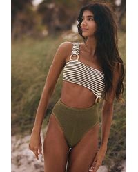Cleonie Swim - Shell Maillot Smocked One-piece Swimsuit - Lyst