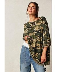 Free People - You And Me Tee At In Army Combo, Size: Xs - Lyst