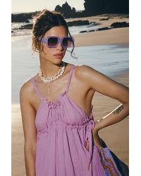 Free People - Shadow Side Square Sunglasses At In Purple - Lyst