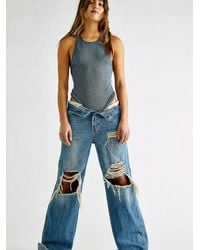 Free People Ollie Extreme Wide Leg Jeans - Blue