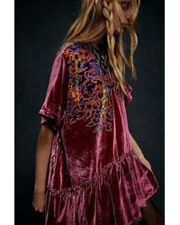 Free People - Sweet Echoes Velvet Mini Dress - Lyst