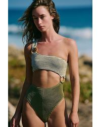 Cleonie Swim - Shell Maillot Smocked One-piece Swimsuit - Lyst