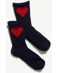 Free People Love Cashmere Crew Socks - Blue