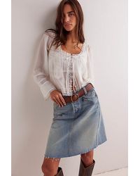 Free People - We The Free Suzy Denim Midi Skirt - Lyst